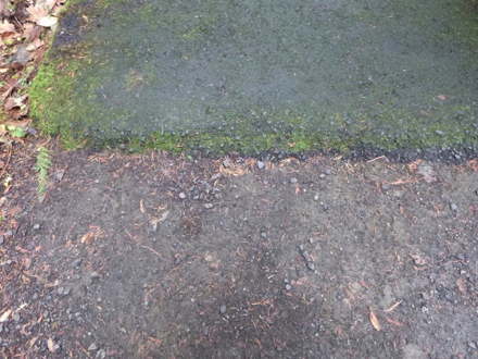 Transition from natural surface to pavement – may have a lip